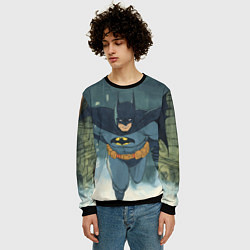 Свитшот мужской Бэтмен старый стиль, цвет: 3D-черный — фото 2