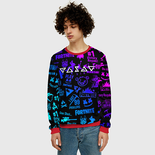 Мужской свитшот Ведьмак логотипы игр / 3D-Красный – фото 3