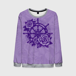 Свитшот мужской Штурвал в розах, цвет: 3D-меланж