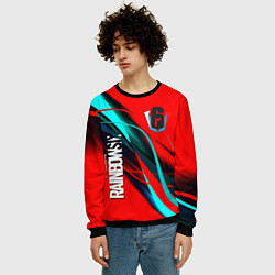 Свитшот мужской Rainbow six геометрия полосы, цвет: 3D-черный — фото 2