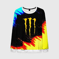 Свитшот мужской Monster energy огненные краски, цвет: 3D-белый