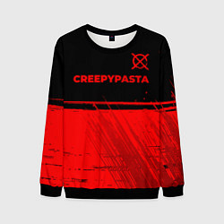 Свитшот мужской CreepyPasta - red gradient посередине, цвет: 3D-черный