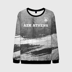 Свитшот мужской AEK Athens - grey gradient посередине, цвет: 3D-черный