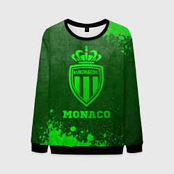 Свитшот мужской Monaco - green gradient, цвет: 3D-черный