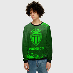 Свитшот мужской Monaco - green gradient, цвет: 3D-черный — фото 2