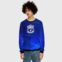 Свитшот мужской Liverpool blue poly, цвет: 3D-черный — фото 2