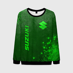 Свитшот мужской Suzuki - green gradient вертикально, цвет: 3D-черный