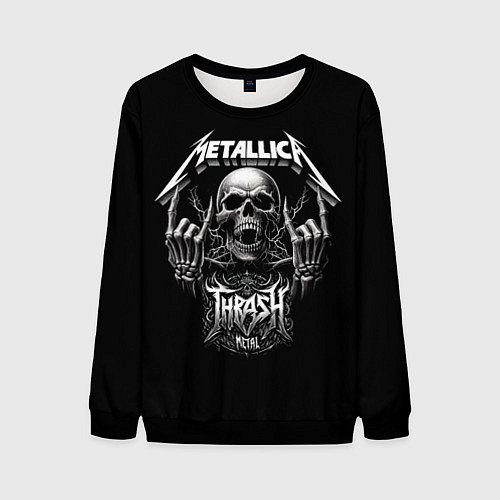 Мужской свитшот Thrash metal - Metallica group / 3D-Черный – фото 1