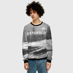 Свитшот мужской Disturbed - grey gradient посередине, цвет: 3D-черный — фото 2