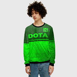 Свитшот мужской Dota - green gradient посередине, цвет: 3D-черный — фото 2