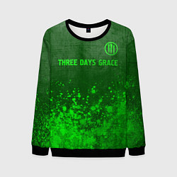 Свитшот мужской Three Days Grace - green gradient посередине, цвет: 3D-черный