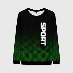 Свитшот мужской Sport чёрно-зелёный текстурный, цвет: 3D-черный