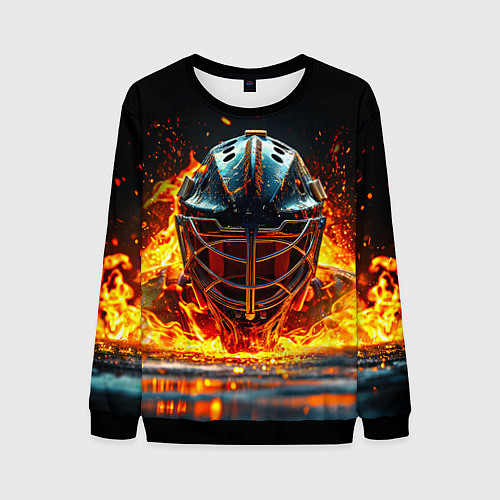 Мужской свитшот Голкипер в огне / 3D-Черный – фото 1