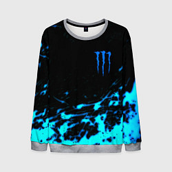 Свитшот мужской Monster energy голубые краски, цвет: 3D-меланж