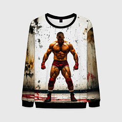 Свитшот мужской Реслер на белом, цвет: 3D-черный