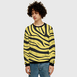 Свитшот мужской Светлый тигровый паттерн, цвет: 3D-черный — фото 2