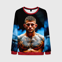 Свитшот мужской Дастин Порье в дыму, цвет: 3D-красный