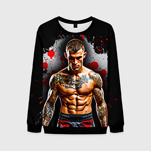 Мужской свитшот Дастин Порье на черном / 3D-Черный – фото 1