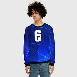 Свитшот мужской Rainbow Six blue poly, цвет: 3D-черный — фото 2