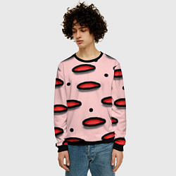 Свитшот мужской Круги маркер - паттерн, цвет: 3D-черный — фото 2