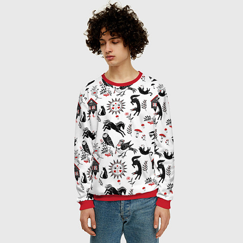 Мужской свитшот Русские сказки / 3D-Красный – фото 3