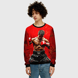 Свитшот мужской Кикбоксер в красном, цвет: 3D-черный — фото 2