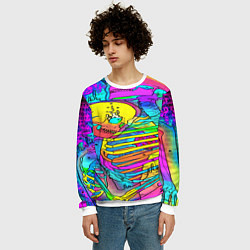 Свитшот мужской Черепа неоновые краски, цвет: 3D-белый — фото 2