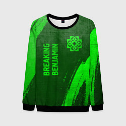 Свитшот мужской Breaking Benjamin - green gradient вертикально, цвет: 3D-черный