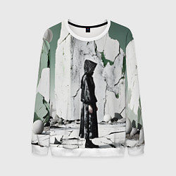 Свитшот мужской Человек в капюшоне, цвет: 3D-белый