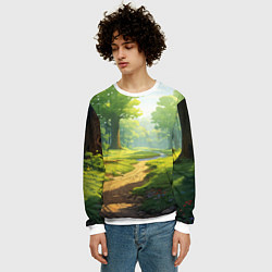 Свитшот мужской Fabulous forest, цвет: 3D-белый — фото 2