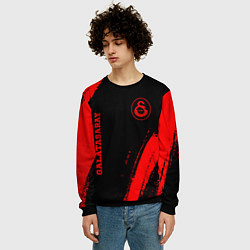 Свитшот мужской Galatasaray - red gradient вертикально, цвет: 3D-черный — фото 2