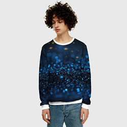 Свитшот мужской Боке блестяшки на черном, цвет: 3D-белый — фото 2