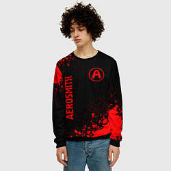 Свитшот мужской Aerosmith - red gradient вертикально, цвет: 3D-черный — фото 2