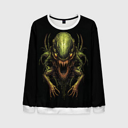 Свитшот мужской Пришелец - ящер, цвет: 3D-белый