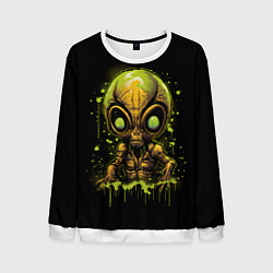 Свитшот мужской Пришелец в зеленой жиже, цвет: 3D-белый