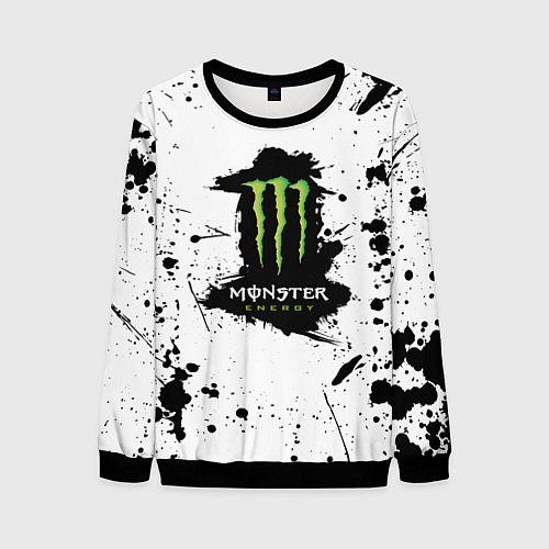 Мужской свитшот Monster energy брызги красок / 3D-Черный – фото 1