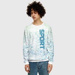 Свитшот мужской Sport бело-голубой, цвет: 3D-белый — фото 2