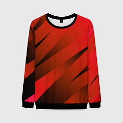 Свитшот мужской Красно-коричневый абстрактные полосы, цвет: 3D-черный
