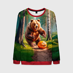 Свитшот мужской Колобок и медведь, цвет: 3D-красный