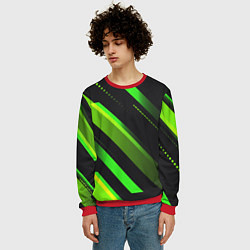 Свитшот мужской Color black green, цвет: 3D-красный — фото 2