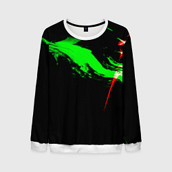 Свитшот мужской Color black green red, цвет: 3D-белый