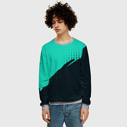 Свитшот мужской Color black light blue, цвет: 3D-меланж — фото 2