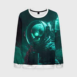 Свитшот мужской Скелет в космосе, цвет: 3D-белый