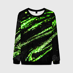 Мужской свитшот Зеленые блестки на черном