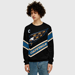 Свитшот мужской Александр Овечкин темная форма, цвет: 3D-черный — фото 2