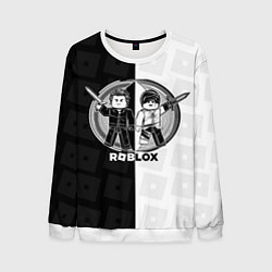 Свитшот мужской Роблокс персонажи с мечами, цвет: 3D-белый