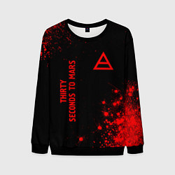 Мужской свитшот Thirty Seconds to Mars - red gradient вертикально