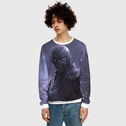 Свитшот мужской Нуб Сайбот в фиолетовом свете, цвет: 3D-белый — фото 2