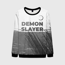 Свитшот мужской Demon Slayer - white gradient посередине, цвет: 3D-черный