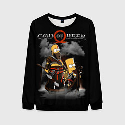Свитшот мужской God of beer, цвет: 3D-черный